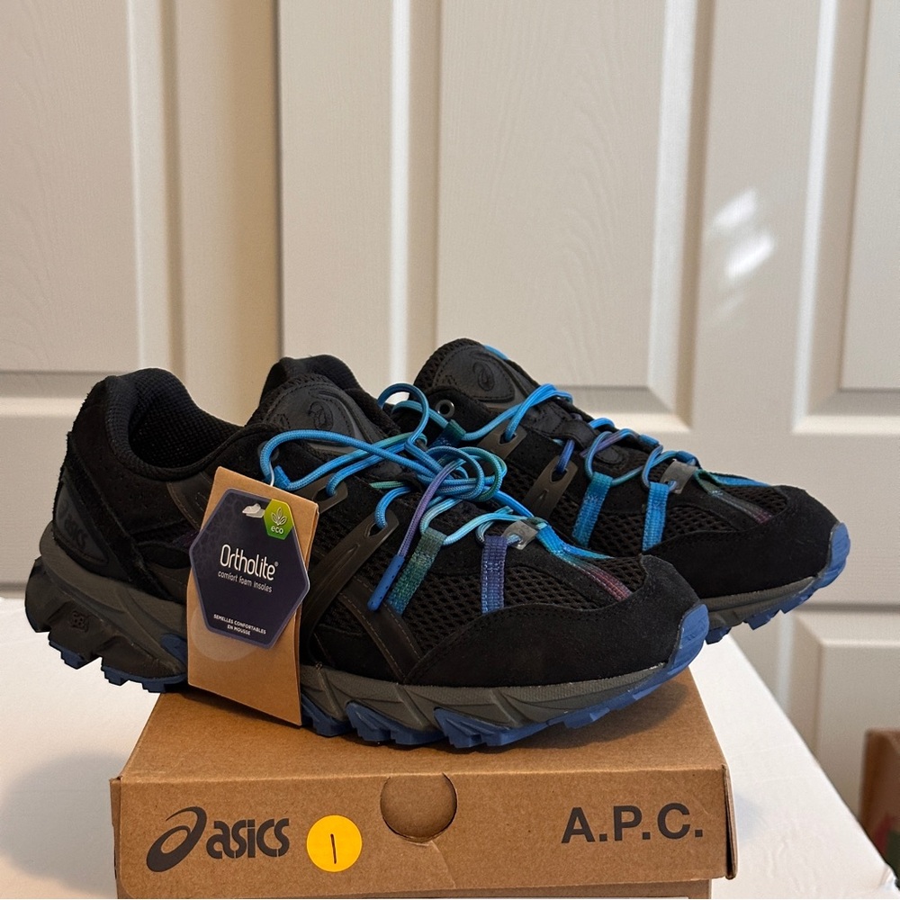 Asics x A.P.C. Gel-Sonoma 15-50 Black Teal Blue Sneakers Mens Size 8.5